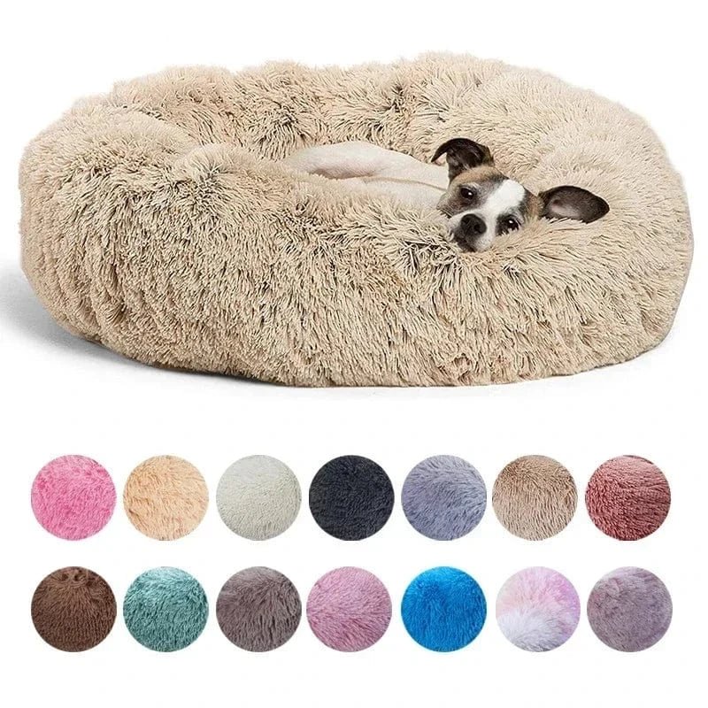 40 - 90cm Round Pet Bed for Large Dog Bed Super Soft Cat Bed Long Plush Dog House for Medium Dog House Winter Warm Sleeping - PawfectCo