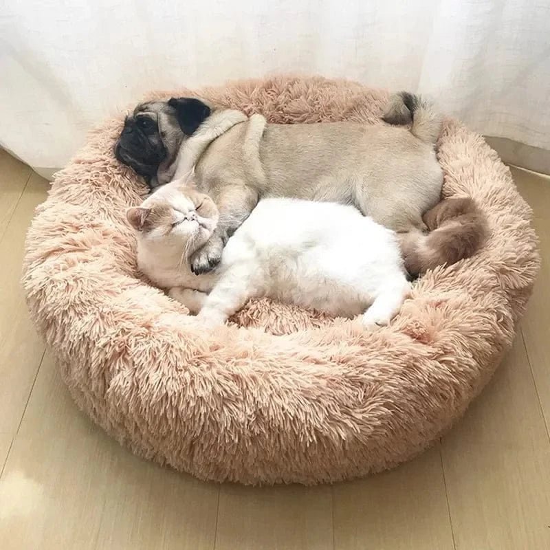 40 - 90cm Round Pet Bed for Large Dog Bed Super Soft Cat Bed Long Plush Dog House for Medium Dog House Winter Warm Sleeping - PawfectCo