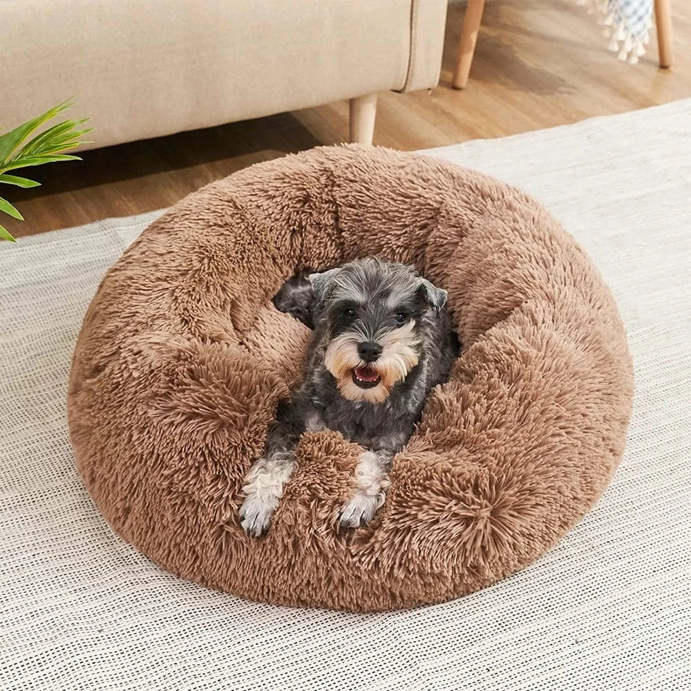 40 - 90cm Round Pet Bed for Large Dog Bed Super Soft Cat Bed Long Plush Dog House for Medium Dog House Winter Warm Sleeping - PawfectCo