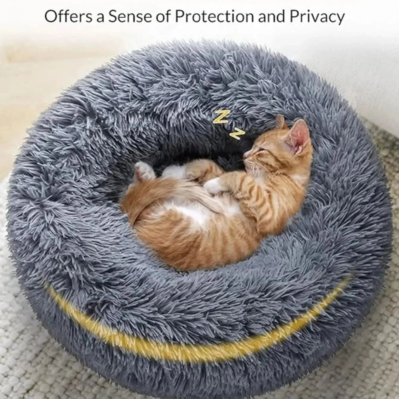 40 - 90cm Round Pet Bed for Large Dog Bed Super Soft Cat Bed Long Plush Dog House for Medium Dog House Winter Warm Sleeping - PawfectCo