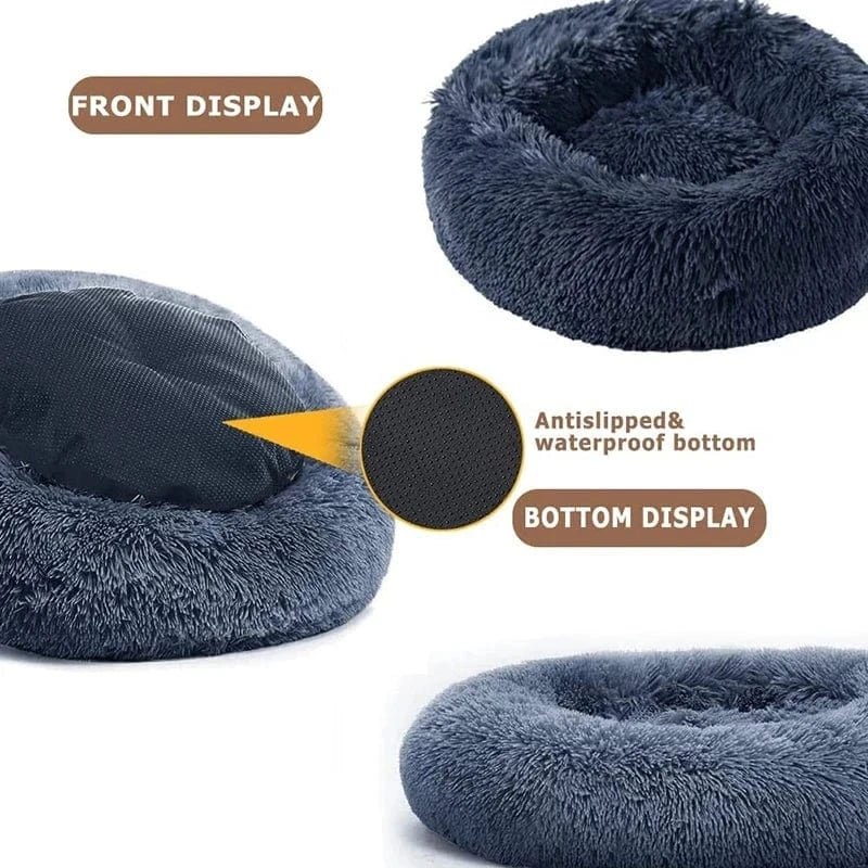 40 - 90cm Round Pet Bed for Large Dog Bed Super Soft Cat Bed Long Plush Dog House for Medium Dog House Winter Warm Sleeping - PawfectCo