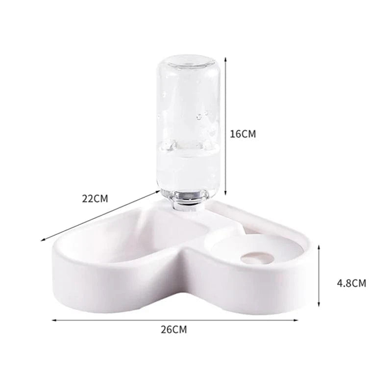 Automatic Drinking Love Pet Bowl Moisture - proof Cat Bowl Dog Basin Dual - use Multi - functional Drinking And Feeding - PawfectCo