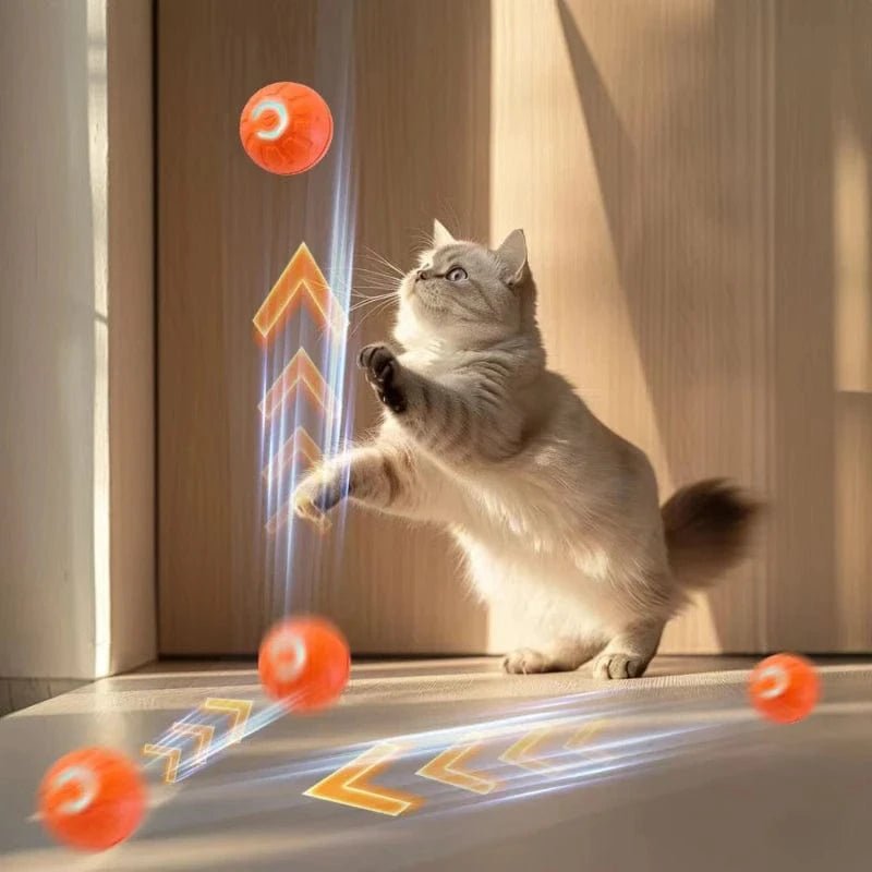Automatic Moving Dog Toy Ball Smart USB Jumping Rotating Interactive Dog Chew Toy Ball for Puppy Ball Toys - PawfectCo