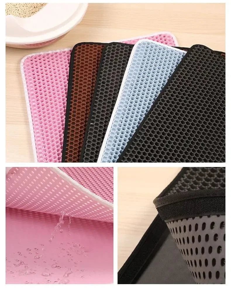 Cat Litter Mat With Gift Double Layer Waterproof Pet Litter Box Mat Non - slip Sand Cat Pad Washable Bed Mat Clean Pad Products - PawfectCo