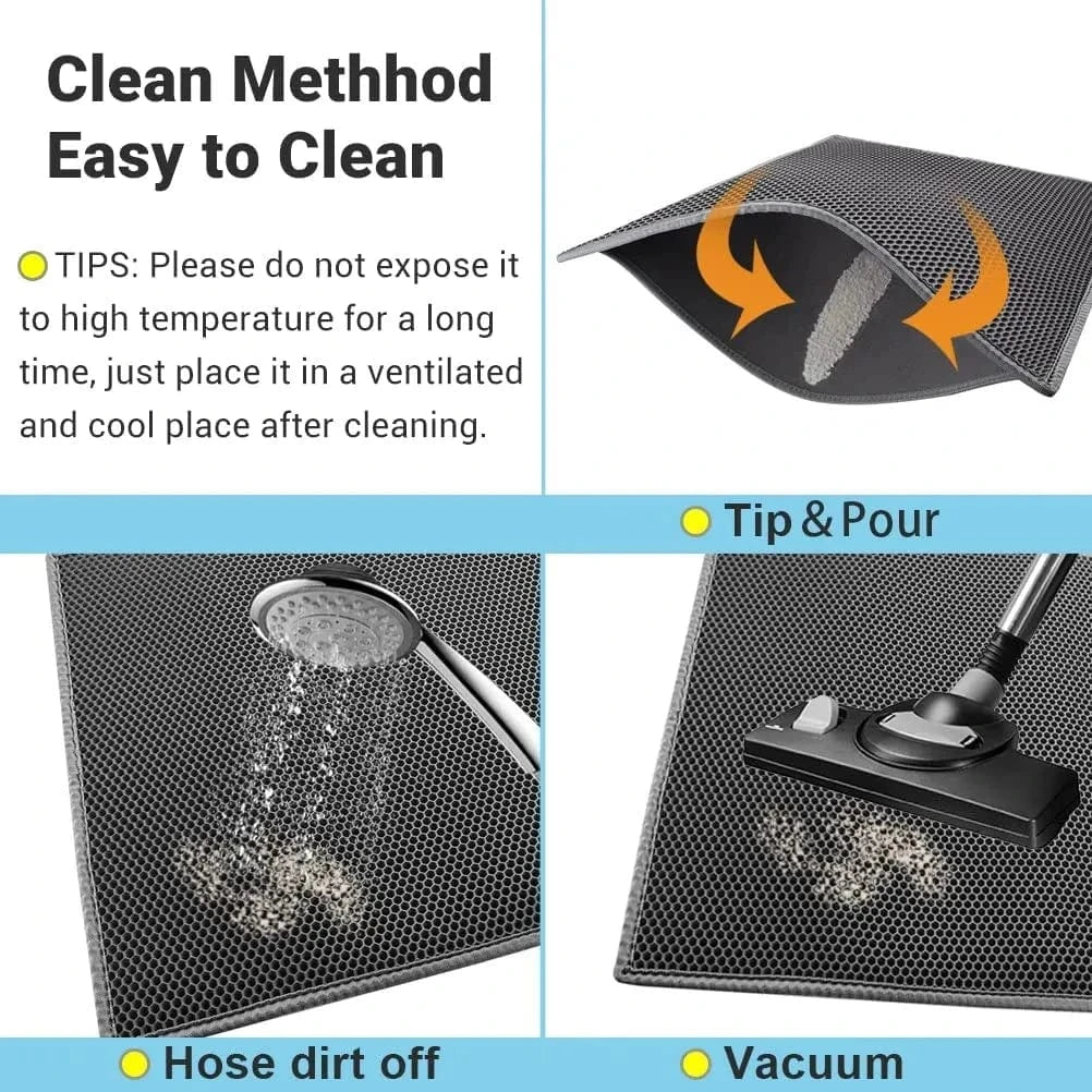 Cat Litter Mat With Gift Double Layer Waterproof Pet Litter Box Mat Non - slip Sand Cat Pad Washable Bed Mat Clean Pad Products - PawfectCo