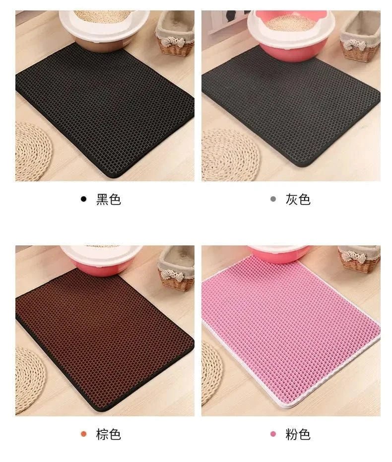 Cat Litter Mat With Gift Double Layer Waterproof Pet Litter Box Mat Non - slip Sand Cat Pad Washable Bed Mat Clean Pad Products - PawfectCo
