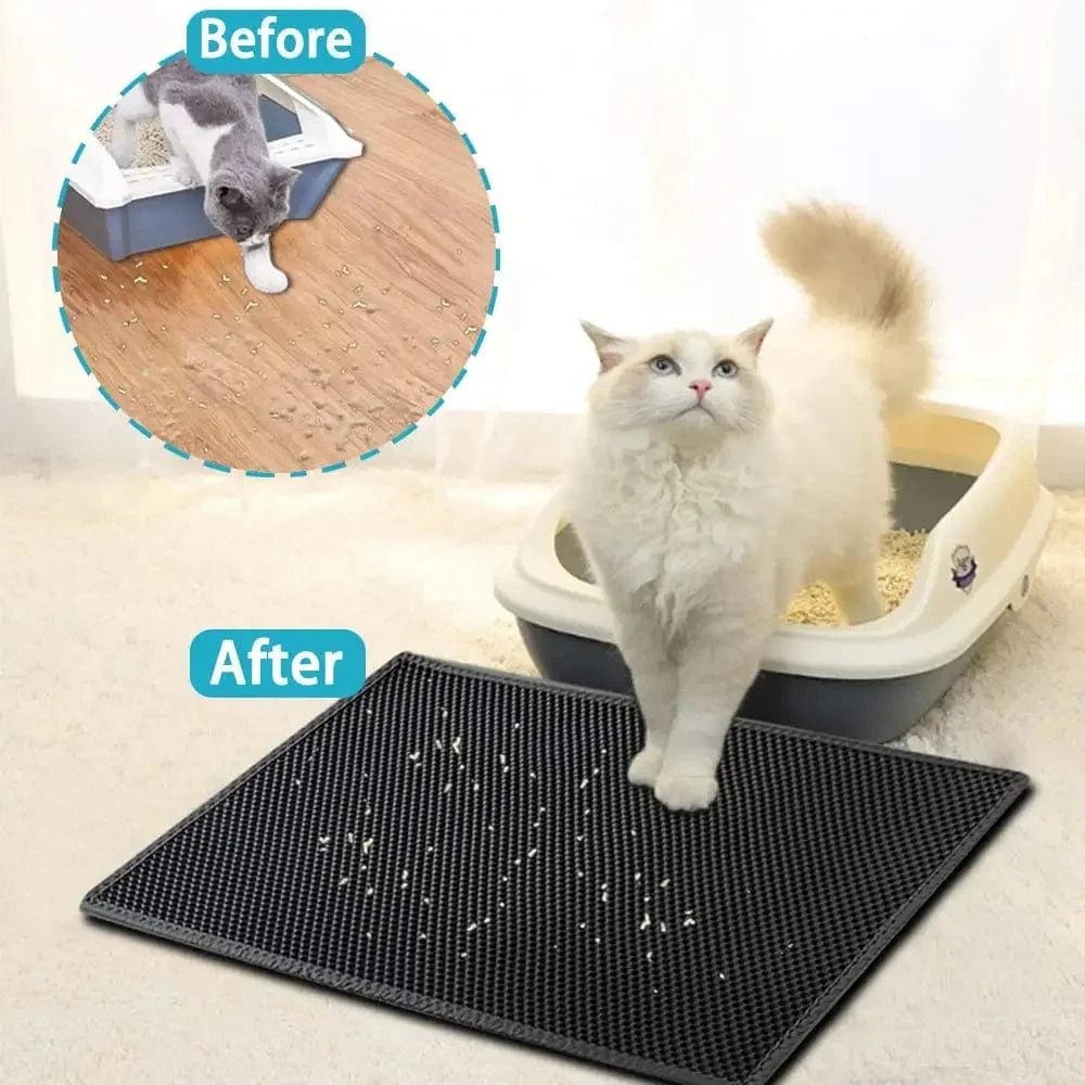 Cat Litter Mat With Gift Double Layer Waterproof Pet Litter Box Mat Non - slip Sand Cat Pad Washable Bed Mat Clean Pad Products - PawfectCo