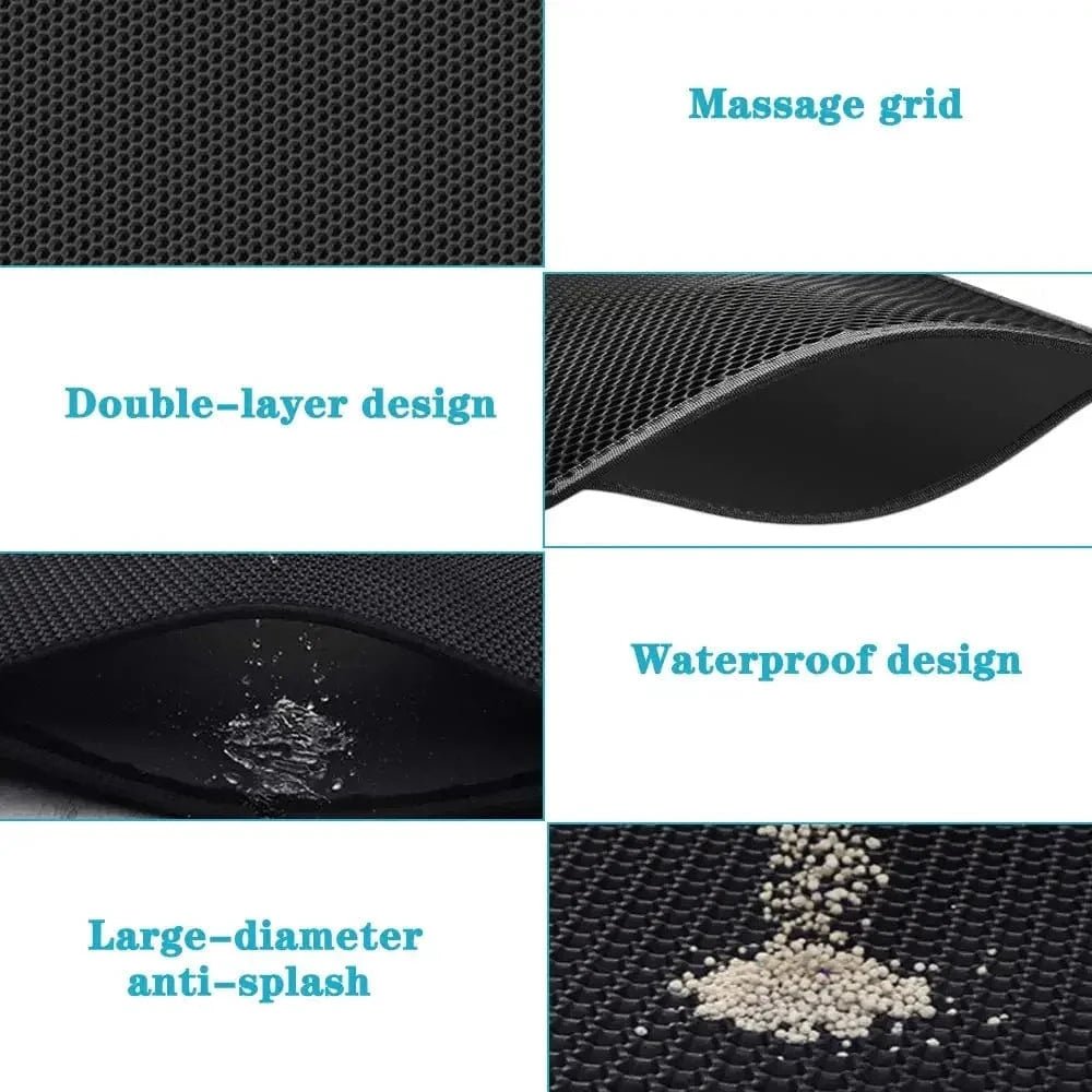 Cat Litter Mat With Gift Double Layer Waterproof Pet Litter Box Mat Non - slip Sand Cat Pad Washable Bed Mat Clean Pad Products - PawfectCo