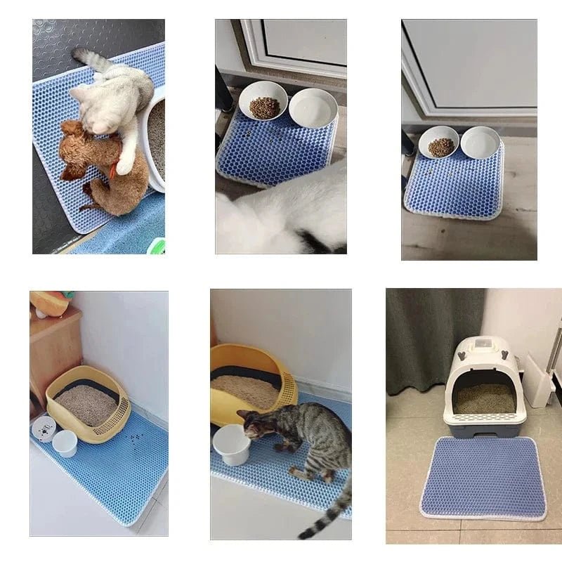Cat Litter Mat With Gift Double Layer Waterproof Pet Litter Box Mat Non - slip Sand Cat Pad Washable Bed Mat Clean Pad Products - PawfectCo