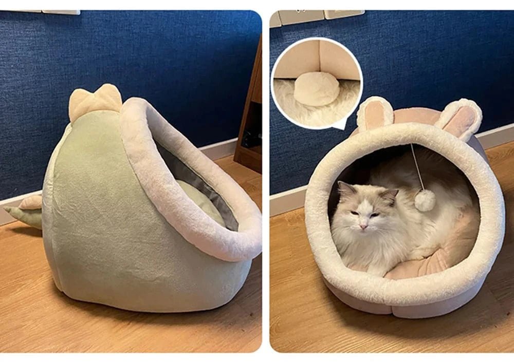 Deep Sleep Cat Bed Cartoon Pet Bed Foldable Removable Washable Pet Sleeping Bed for Small Dog Mat Bag Cave Cats Bed - PawfectCo