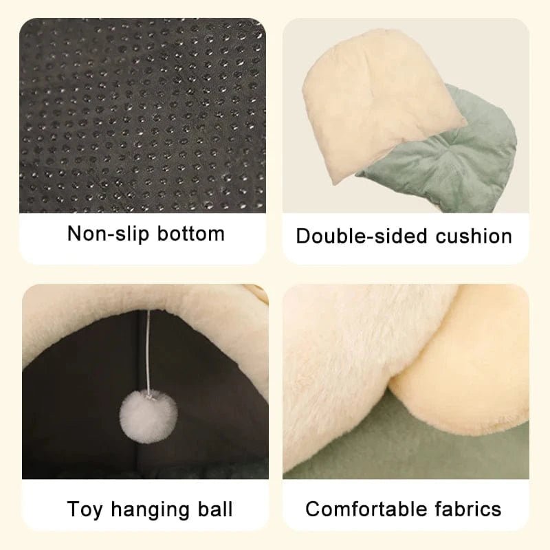 Deep Sleep Cat Bed Cartoon Pet Bed Foldable Removable Washable Pet Sleeping Bed for Small Dog Mat Bag Cave Cats Bed - PawfectCo