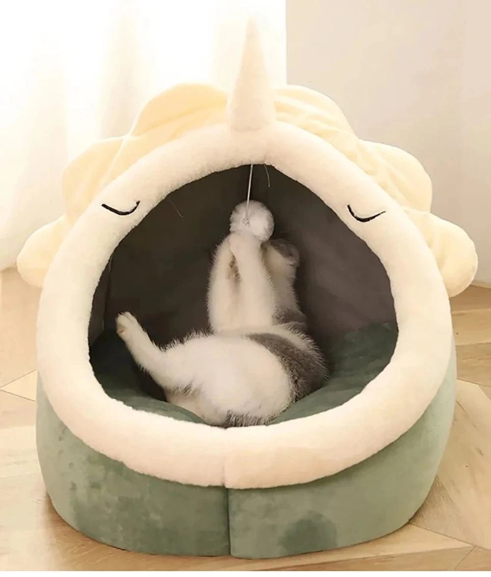 Deep Sleep Cat Bed Cartoon Pet Bed Foldable Removable Washable Pet Sleeping Bed for Small Dog Mat Bag Cave Cats Bed - PawfectCo