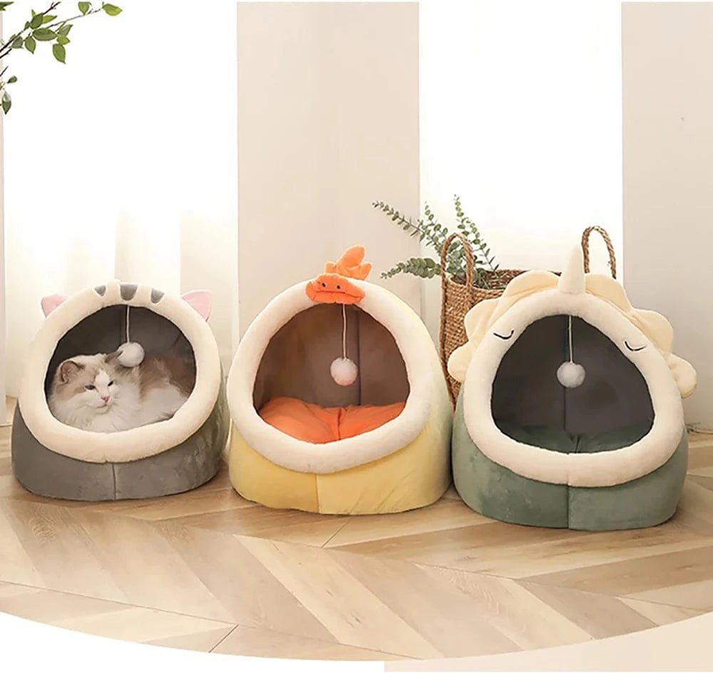 Deep Sleep Cat Bed Cartoon Pet Bed Foldable Removable Washable Pet Sleeping Bed for Small Dog Mat Bag Cave Cats Bed - PawfectCo