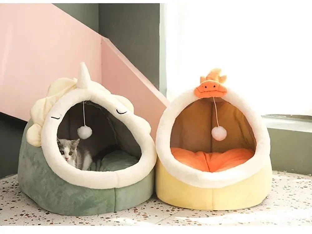 Deep Sleep Cat Bed Cartoon Pet Bed Foldable Removable Washable Pet Sleeping Bed for Small Dog Mat Bag Cave Cats Bed - PawfectCo