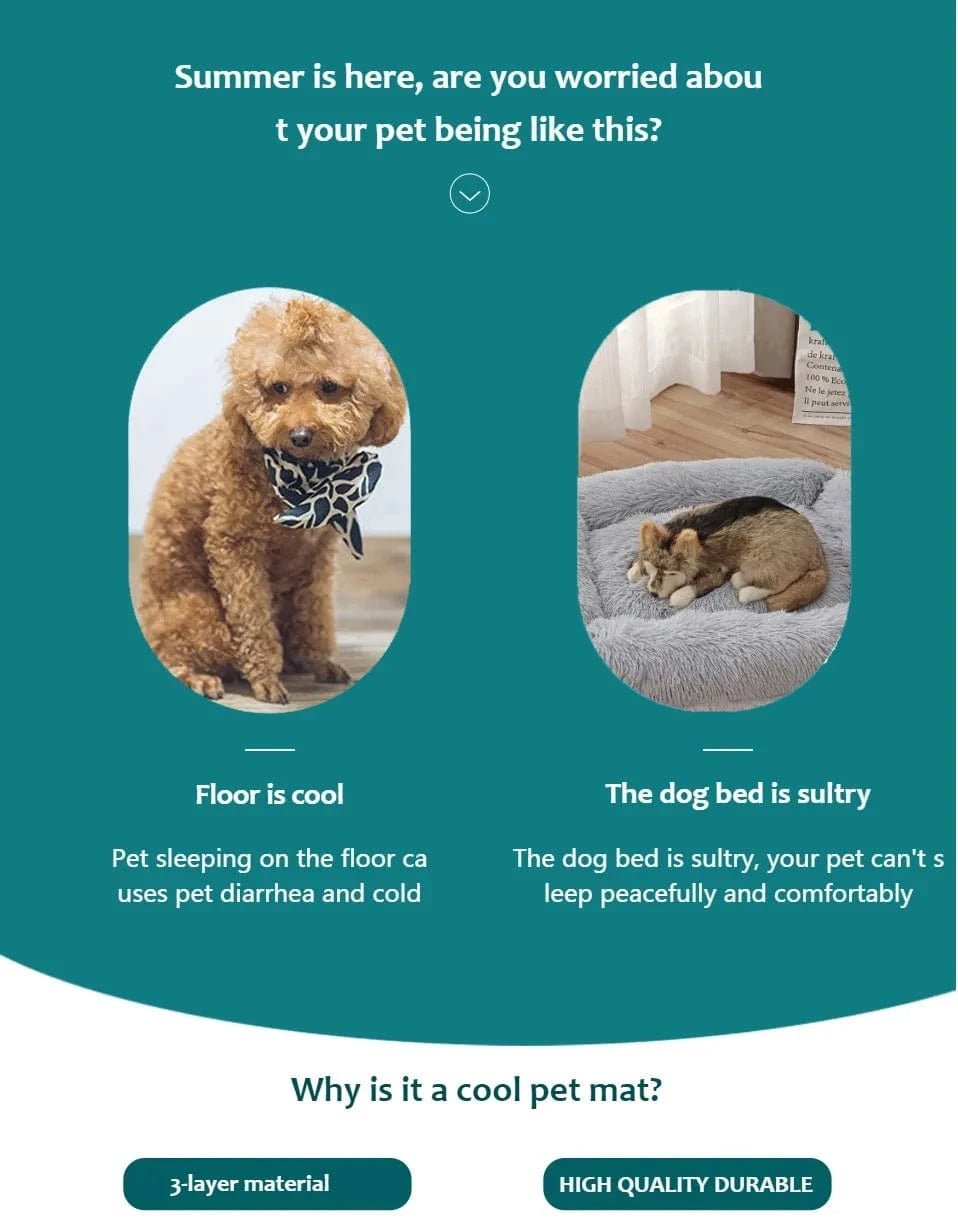Dog Cooling Mat Summer Pet Cold Bed Extra Large For Small Big Dogs Pet Accessories Cat Durable Blanket Sofa Cat Ice Pad Blanket - PawfectCo