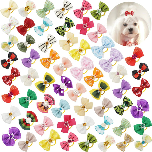 Dog Grooming Bows CatHair Bows Small Pog Grooming Accessories Dog Hair Rubber Bands Pet Supplier - PawfectCo
