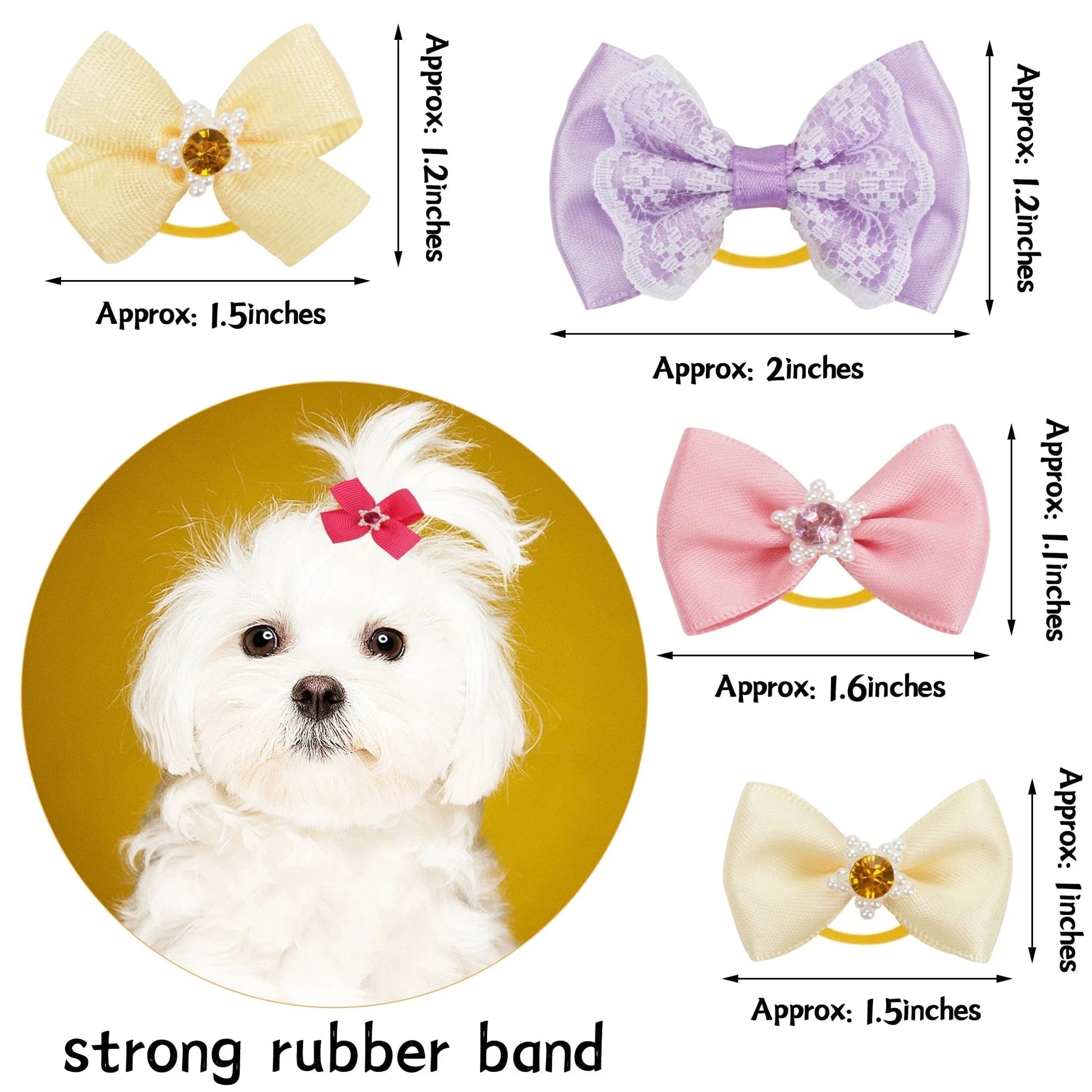 Dog Grooming Bows CatHair Bows Small Pog Grooming Accessories Dog Hair Rubber Bands Pet Supplier - PawfectCo