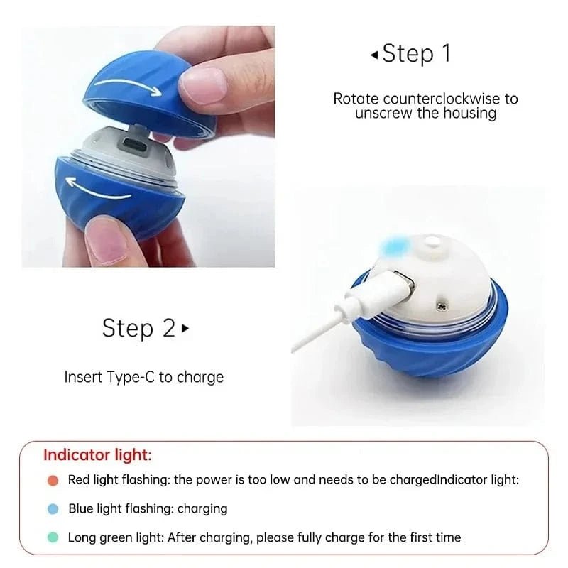 Dog Toy Ball Automatic Moving Bouncing Rolling Ball USB Smart puppy Interactive Dog Chew Toy Ball - PawfectCo