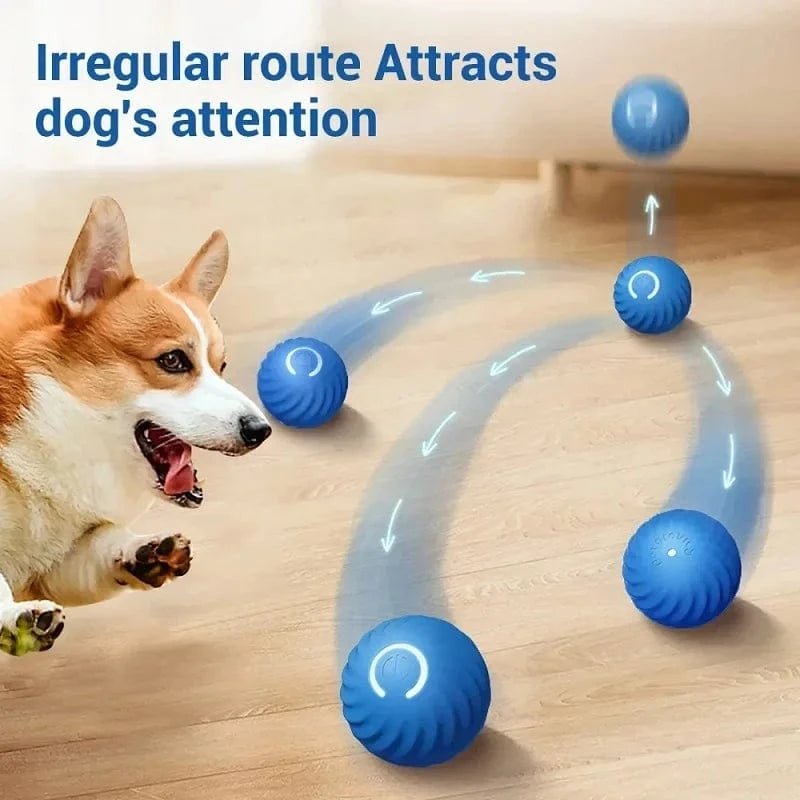 Dog Toy Ball Automatic Moving Bouncing Rolling Ball USB Smart puppy Interactive Dog Chew Toy Ball - PawfectCo