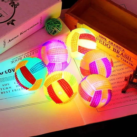 Glowing Ball Dog Toy Led Puppy Bouncy Chew Dog Ball Molar Toy Pet Color Light Ball Interactive Toys for Cats Small Dogs - PawfectCo