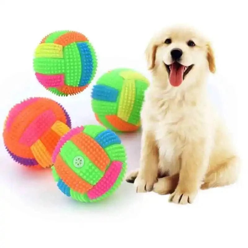 LAMGOOL Glowing Ball Dog Toy Led Puppy Bouncy Chew Dog Ball Molar Toy Pet Color Light Ball Interactive Toys for Cats Small Dogs - PawfectCo