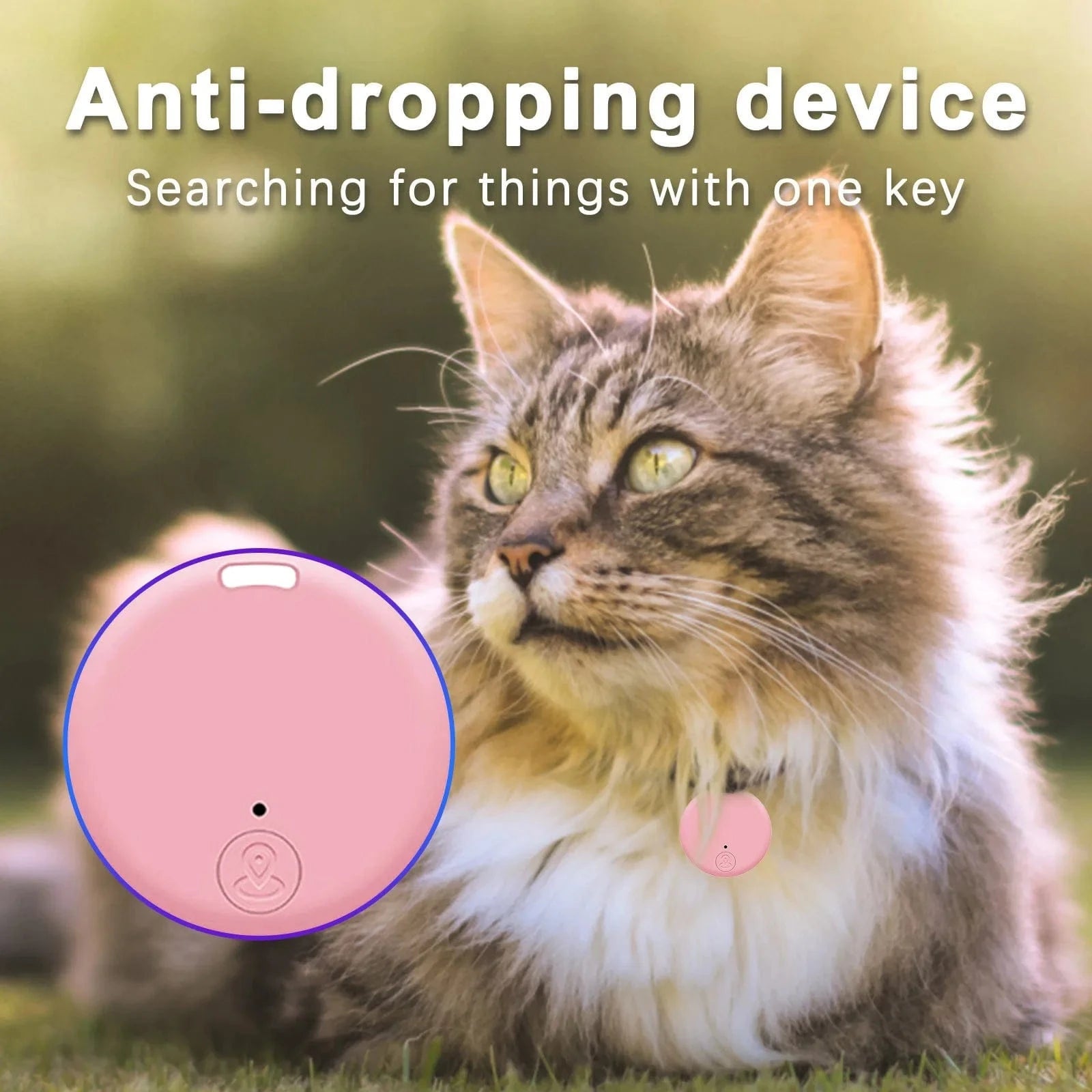 Mini GPS Locator AntiLost Alarm Wallet Keychain Smart Tag Bluetooth - Compatible Tracer Keychain Dog Pet Child Tracker Key Finder - PawfectCo
