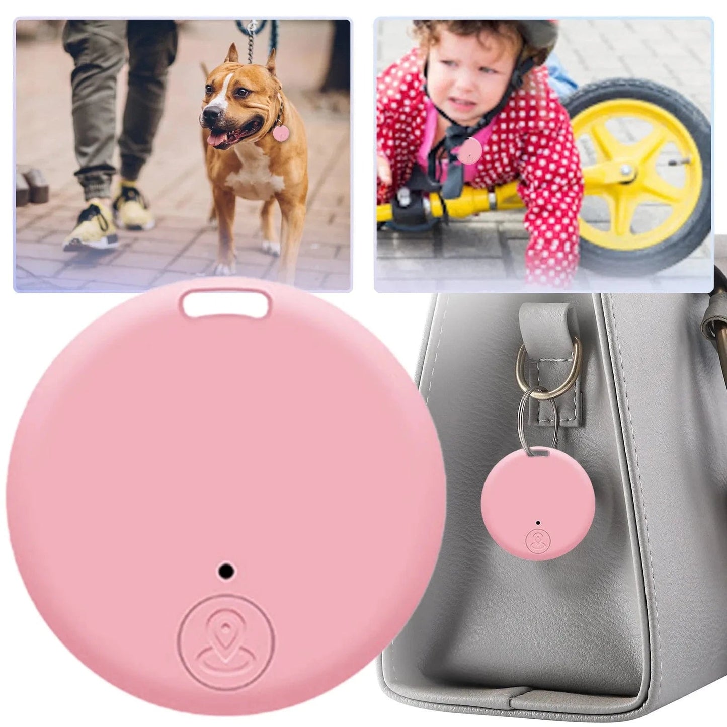 Mini GPS Locator AntiLost Alarm Wallet Keychain Smart Tag Bluetooth - Compatible Tracer Keychain Dog Pet Child Tracker Key Finder - PawfectCo