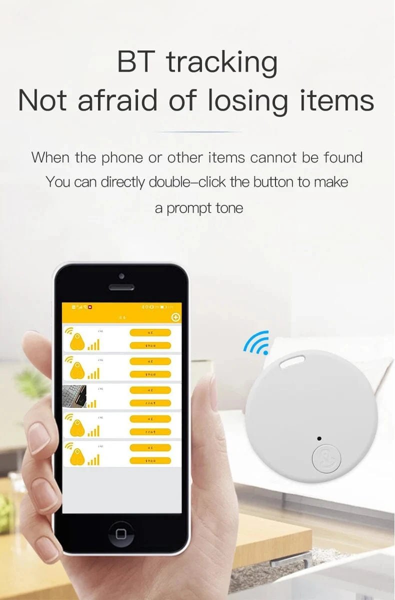 Mini GPS Locator AntiLost Alarm Wallet Keychain Smart Tag Bluetooth - Compatible Tracer Keychain Dog Pet Child Tracker Key Finder - PawfectCo