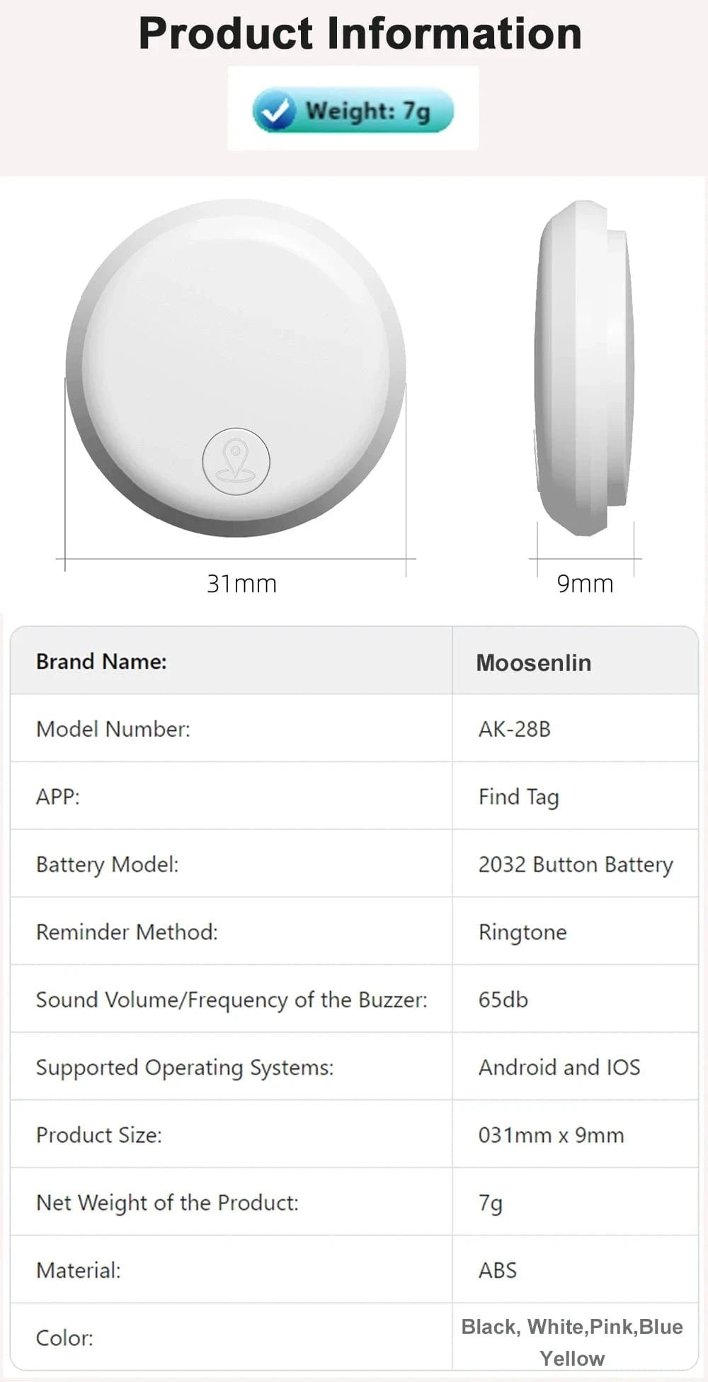 Mini GPS Locator AntiLost Alarm Wallet Keychain Smart Tag Bluetooth - Compatible Tracer Keychain Dog Pet Child Tracker Key Finder - PawfectCo