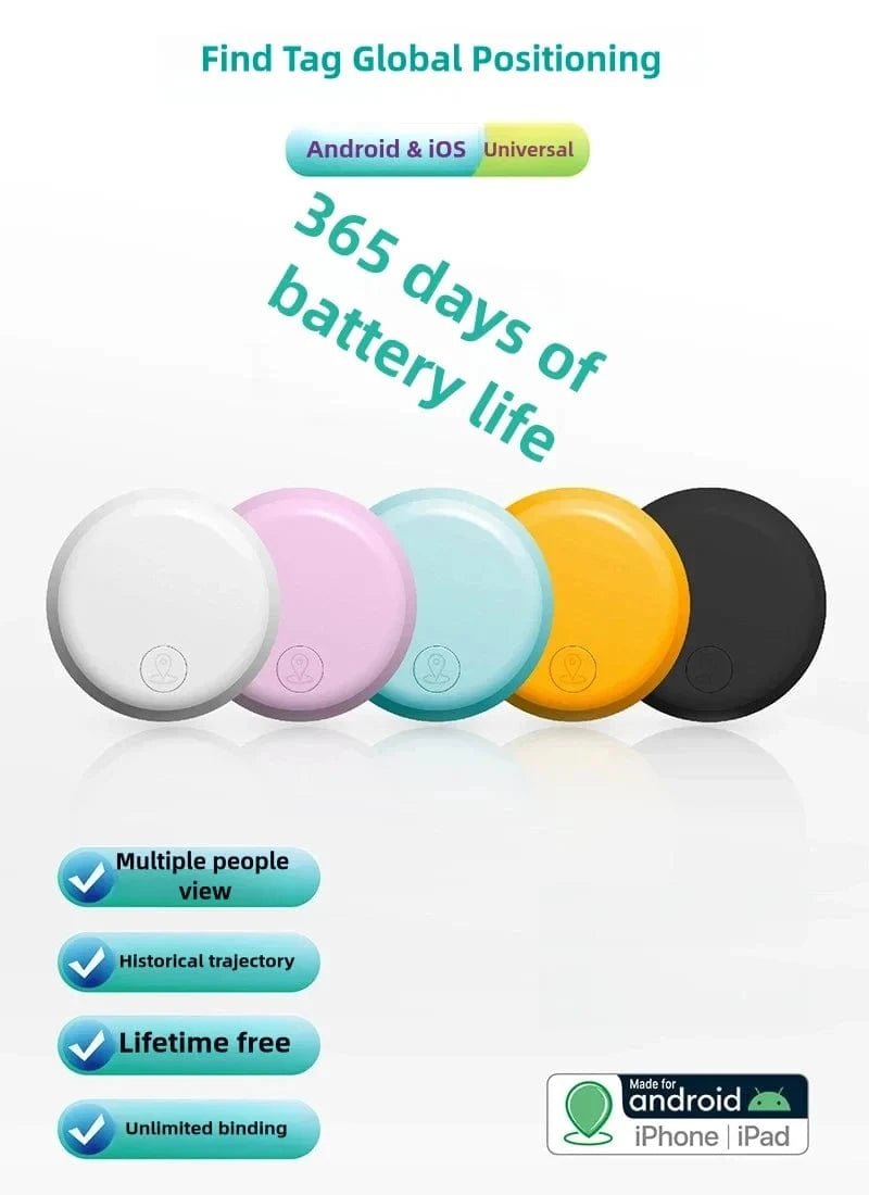Mini GPS Locator AntiLost Alarm Wallet Keychain Smart Tag Bluetooth - Compatible Tracer Keychain Dog Pet Child Tracker Key Finder - PawfectCo