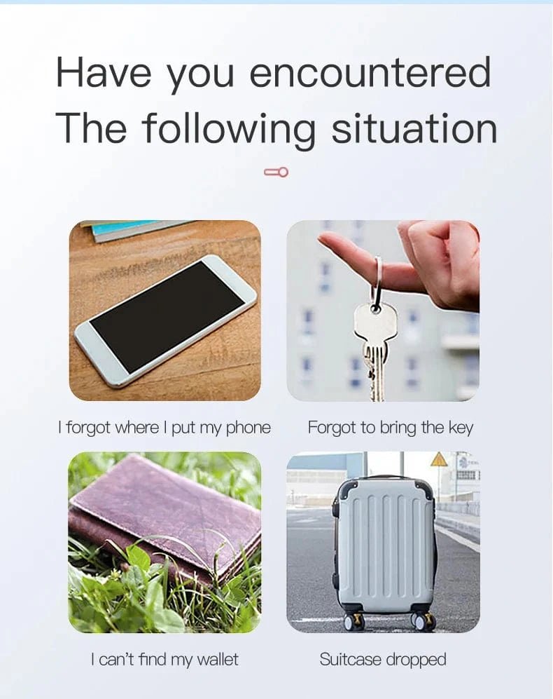 Mini GPS Locator AntiLost Alarm Wallet Keychain Smart Tag Bluetooth - Compatible Tracer Keychain Dog Pet Child Tracker Key Finder - PawfectCo