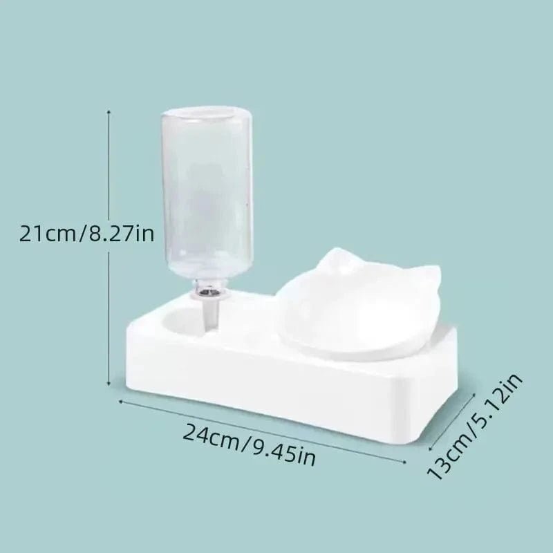 New Pet Bowl 15 Degrees Tilt to Protect Cervical Vertebrae Dog Food Bowl Automatic Drinking Feeder Pet Feeding Supplies - PawfectCo
