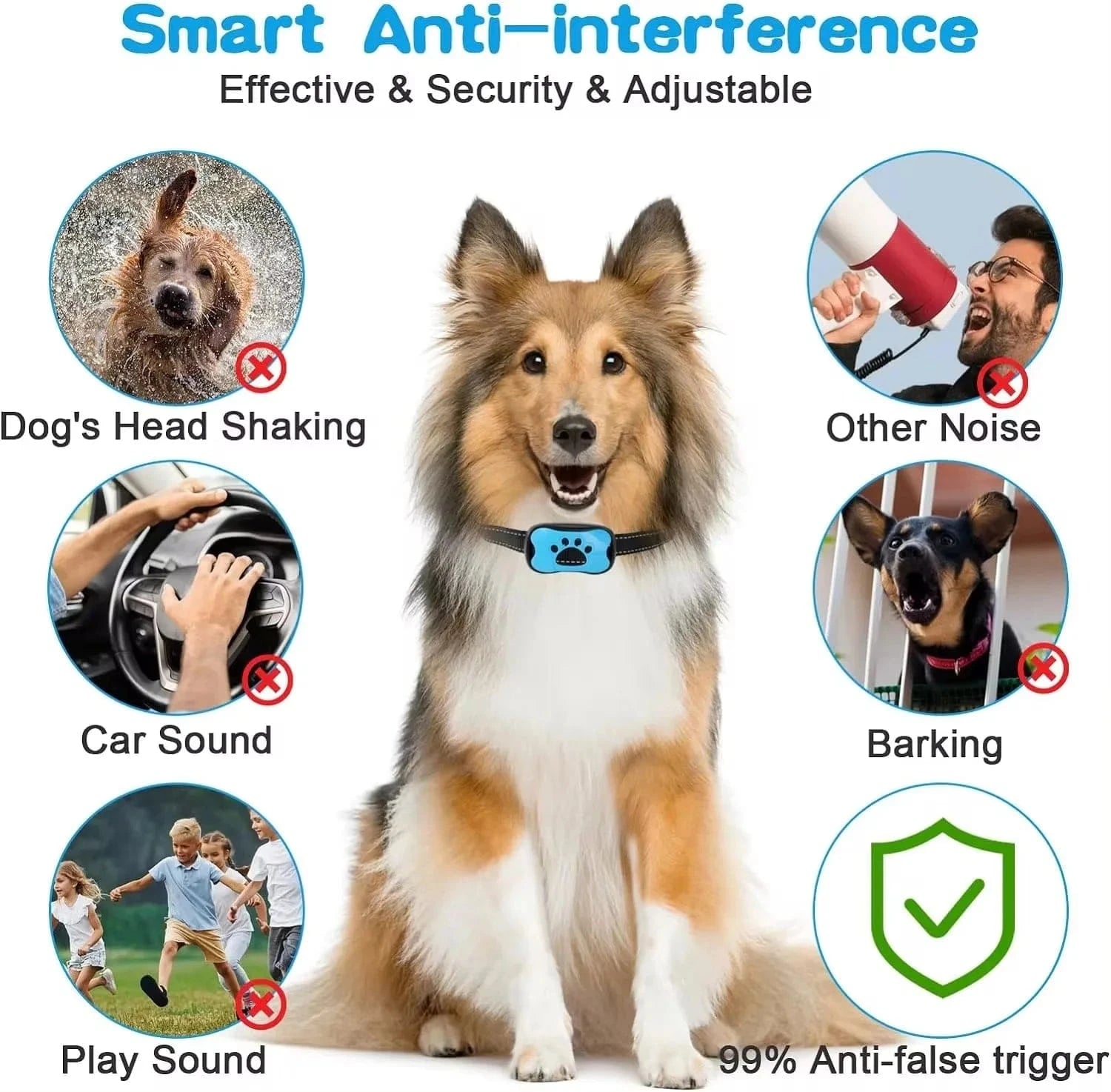 Pet Dog Anti Barking Device Dogs Training Collar USB Rechargeable Ultrasonic Stop Barking Vibration Anti Bark Collar Accessories - PawfectCo