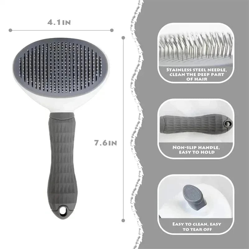 Pet Dog Brush Cat Comb Self Cleaning Pet Hair Remover Brush For Dogs Cats Grooming Tools Pets Dematting Comb Dogs Accessories - PawfectCo