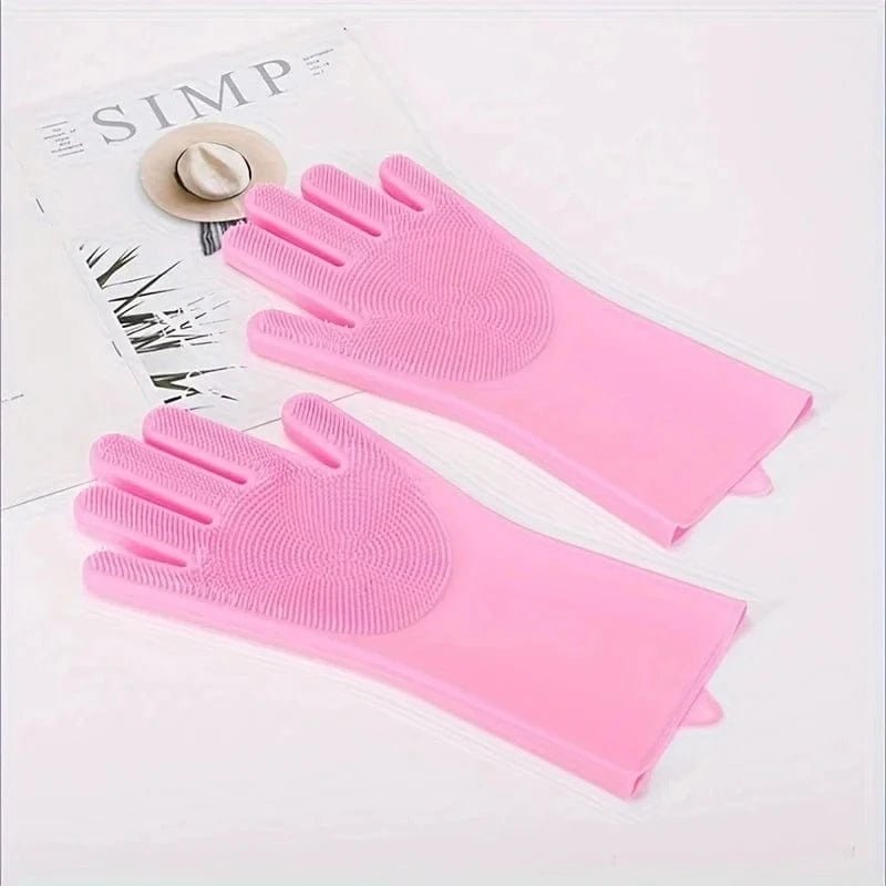 Pet Grooming Cleaning Gloves Dog Cat Bathing Shampoo Glove Scrubber Magic Dishwashing Cleanner Sponge Silicon Hair Removal Glove - PawfectCo