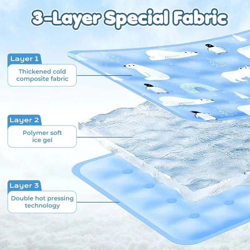 Pet ice mat summer cooling cat cool pad dog ice bed dormitory sofa mat computer cooling pad camping pad - PawfectCo
