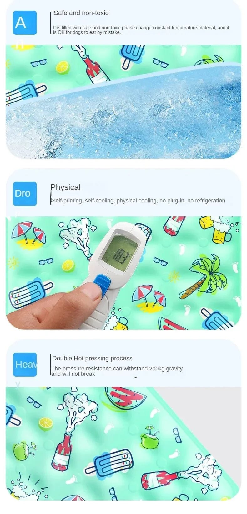 Pet Ice Pad Summer Dog Cooler Pad Breathable Cat Cooling Ice Pad Large Dog Sleeping Pet Ice Pad Sleeping Pad Summer Cooling Pad - PawfectCo