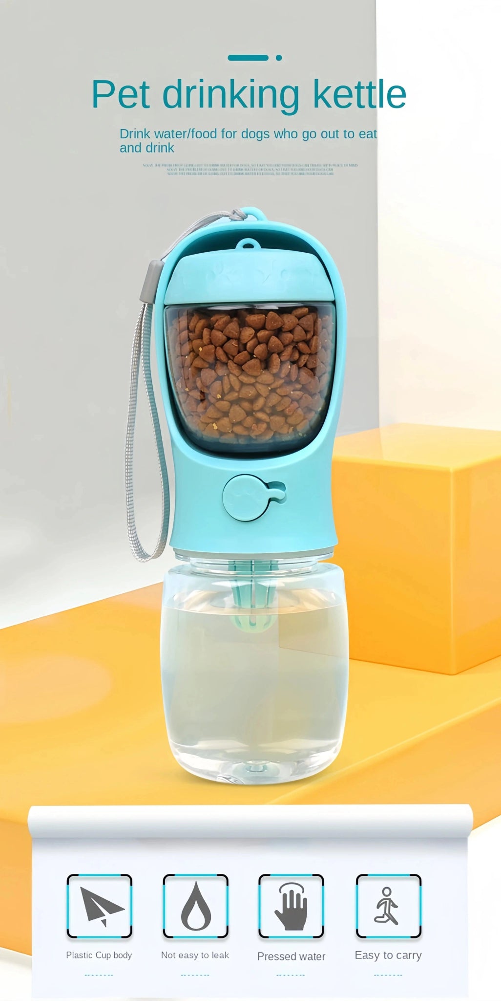 Portable Dog Cat Water Bottle with Storage Food and Water Container for Puppy Pets dogs Feeder Bowl Outdoor Travel Pet supplies - PawfectCo