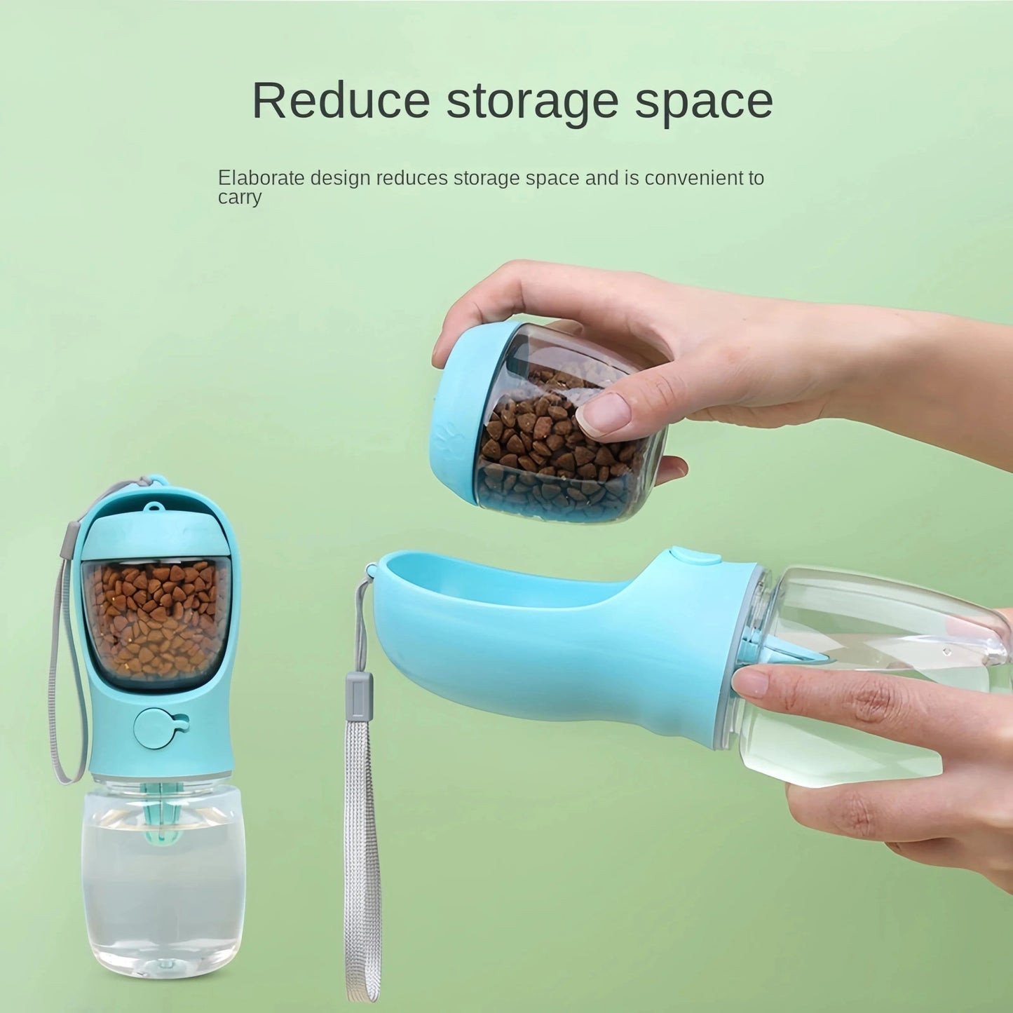 Portable Dog Cat Water Bottle with Storage Food and Water Container for Puppy Pets dogs Feeder Bowl Outdoor Travel Pet supplies - PawfectCo