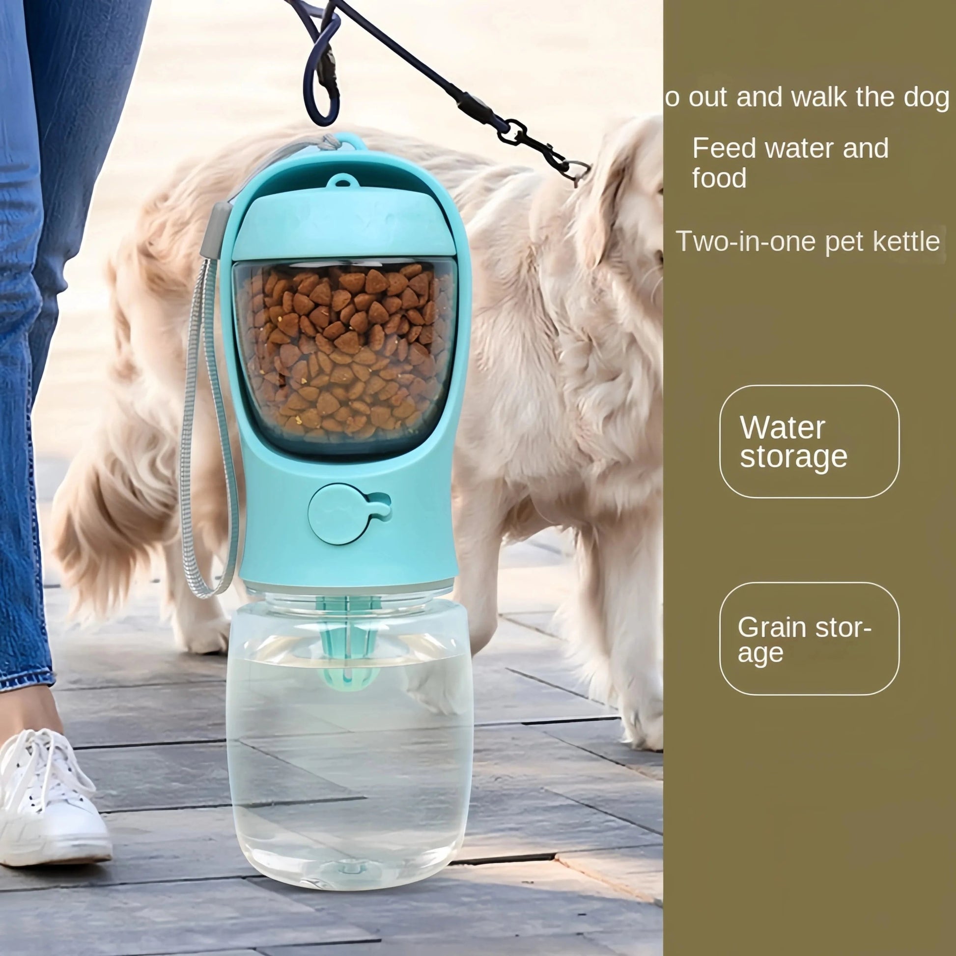 Portable Dog Cat Water Bottle with Storage Food and Water Container for Puppy Pets dogs Feeder Bowl Outdoor Travel Pet supplies - PawfectCo
