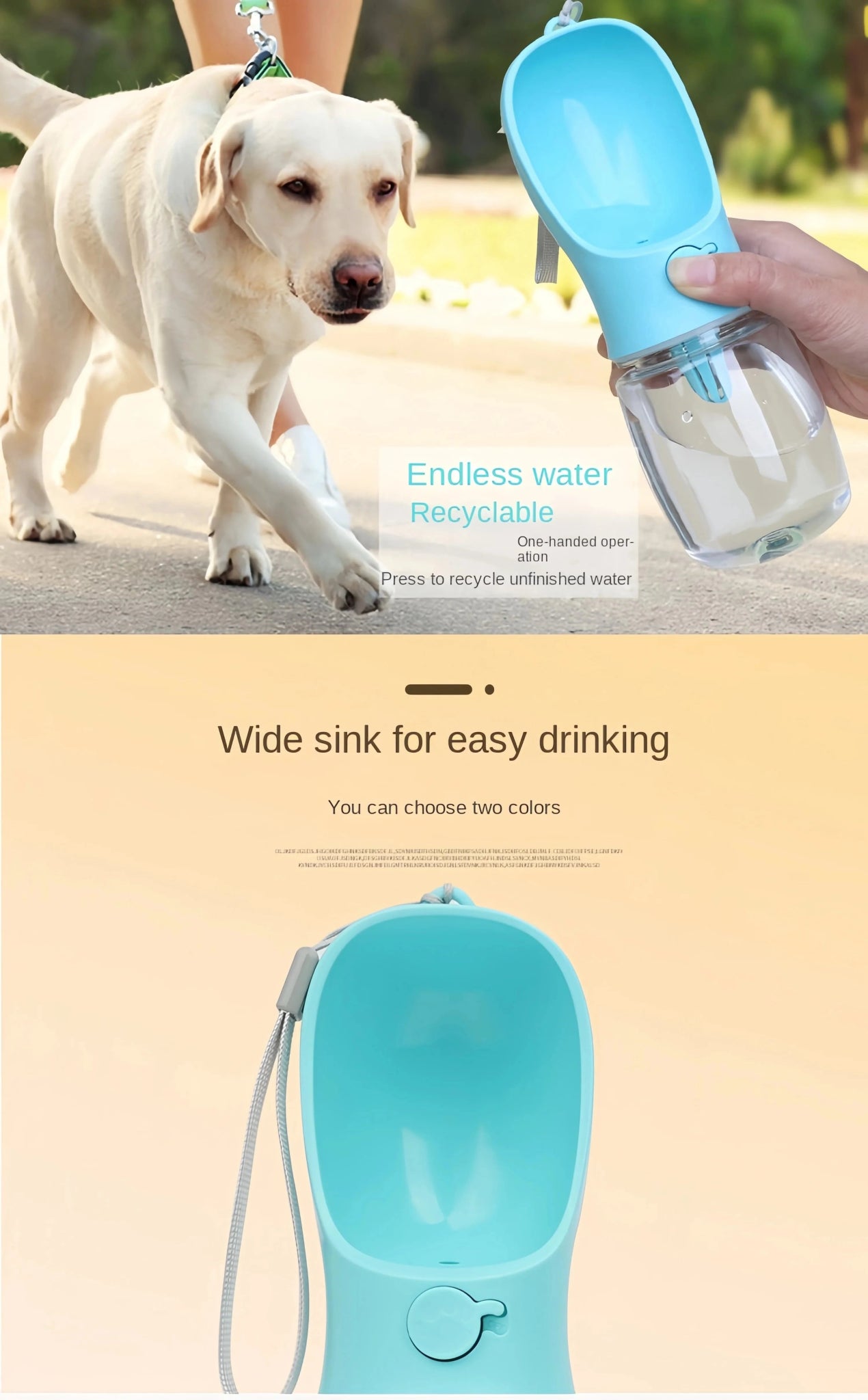 Portable Dog Cat Water Bottle with Storage Food and Water Container for Puppy Pets dogs Feeder Bowl Outdoor Travel Pet supplies - PawfectCo