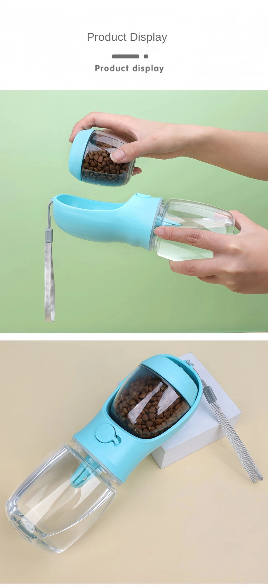 Portable Dog Cat Water Bottle with Storage Food and Water Container for Puppy Pets dogs Feeder Bowl Outdoor Travel Pet supplies - PawfectCo