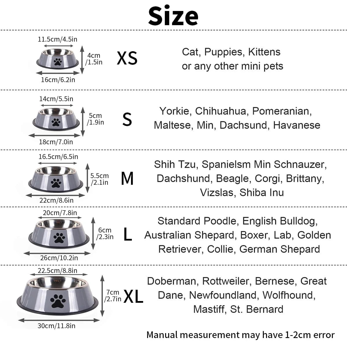 1PC Stainless Steel Pet Bowl Cat Bowl Dog Food Bowl Multi - Specification Anti - fall Food Bowl Food Bowl Feeding Pet Supplies - PawfectCo
