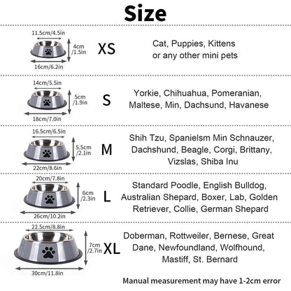 1PC Stainless Steel Pet Bowl Cat Bowl Dog Food Bowl Multi - Specification Anti - fall Food Bowl Food Bowl Feeding Pet Supplies - PawfectCo