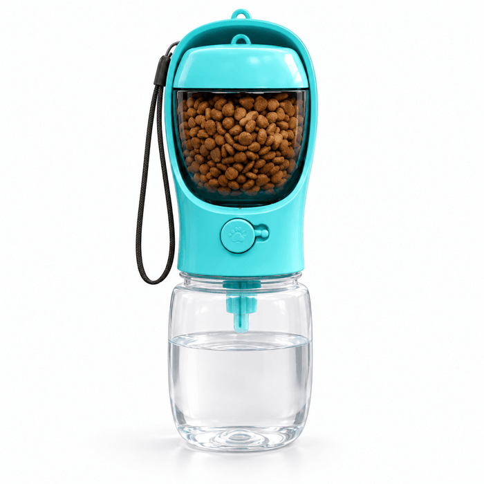2-in-1 Portable Pet Water Bottle & Food Container for Dogs & Cats - PawfectCo
