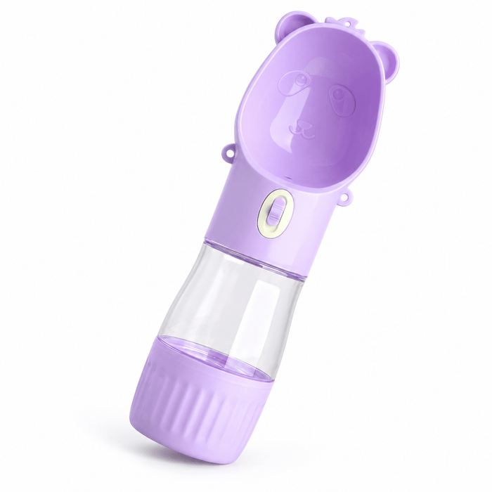 2-in-1 Travel Water Bottle + Food Container — Purple - PawfectCo
