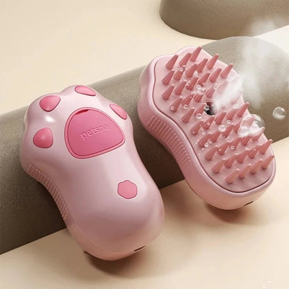 3 in 1 Steamy Pet Dog Brush Cat Steam Brush Electric Spray Cat Hair Brush Comb Massage Pet Grooming Tool Loose Hair Supplies - PawfectCo
