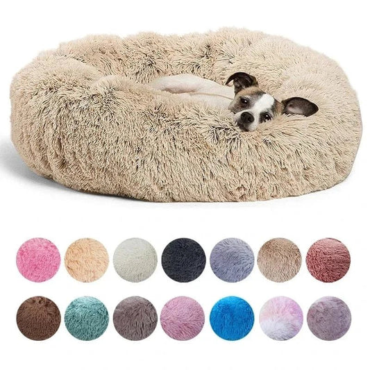 40 - 90cm Round Pet Bed for Large Dog Bed Super Soft Cat Bed Long Plush Dog House for Medium Dog House Winter Warm Sleeping - PawfectCo