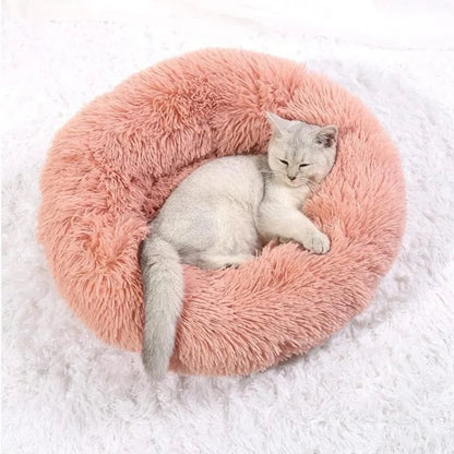 40 - 90cm Round Pet Bed for Large Dog Bed Super Soft Cat Bed Long Plush Dog House for Medium Dog House Winter Warm Sleeping - PawfectCo