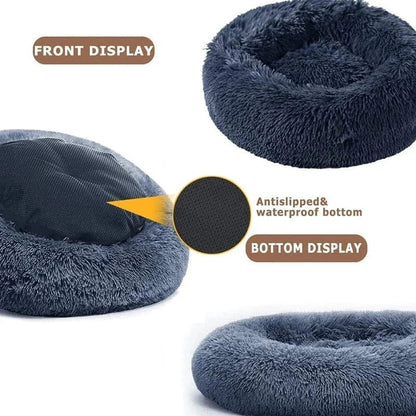 40 - 90cm Round Pet Bed for Large Dog Bed Super Soft Cat Bed Long Plush Dog House for Medium Dog House Winter Warm Sleeping - PawfectCo